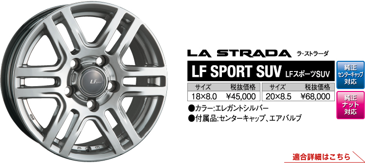 LA STRADA・LFスポーツSUV、ホイールサイズ