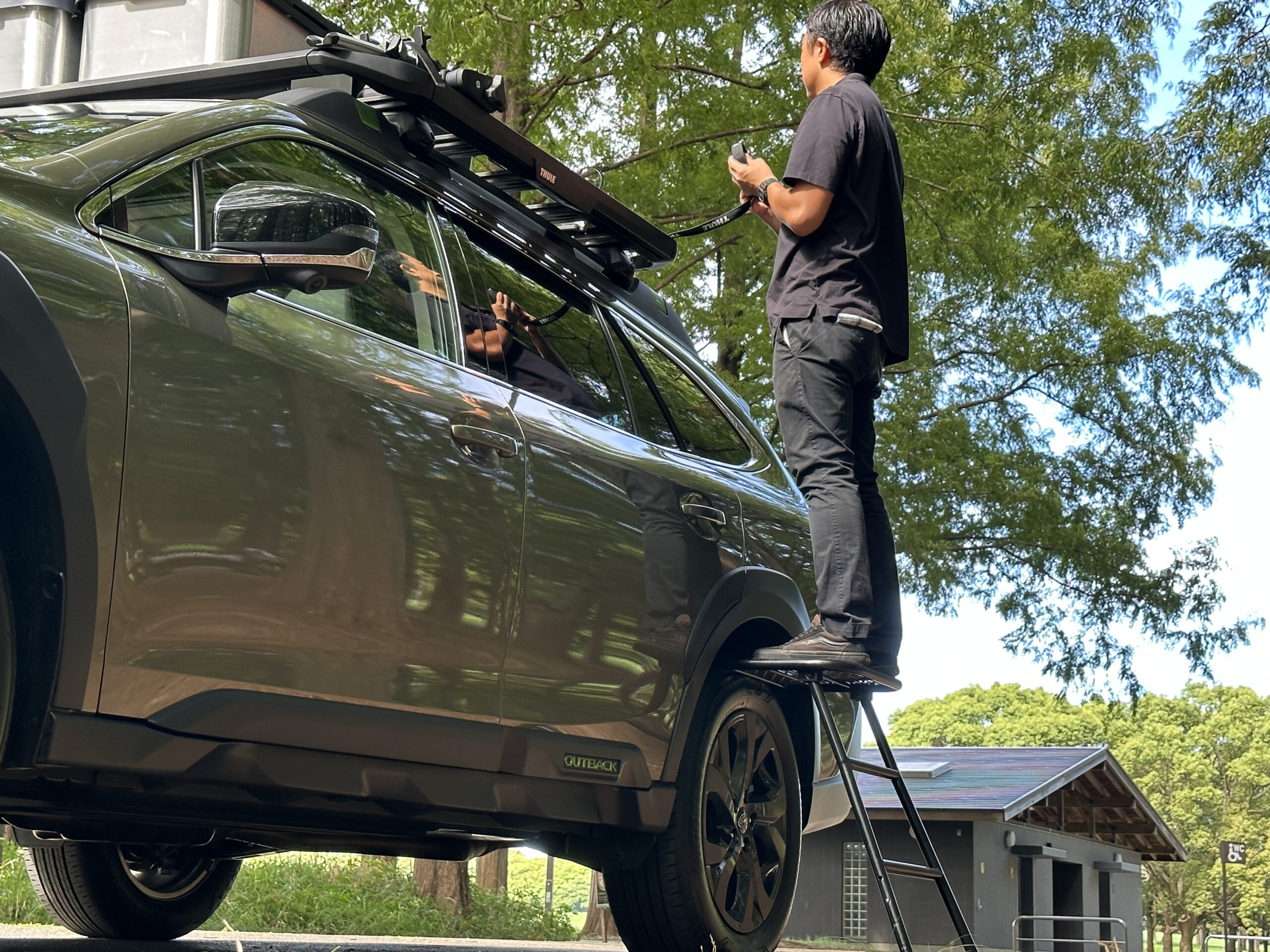 車周りでかさばらない踏み台をお探しなら！「ホイールステップ 