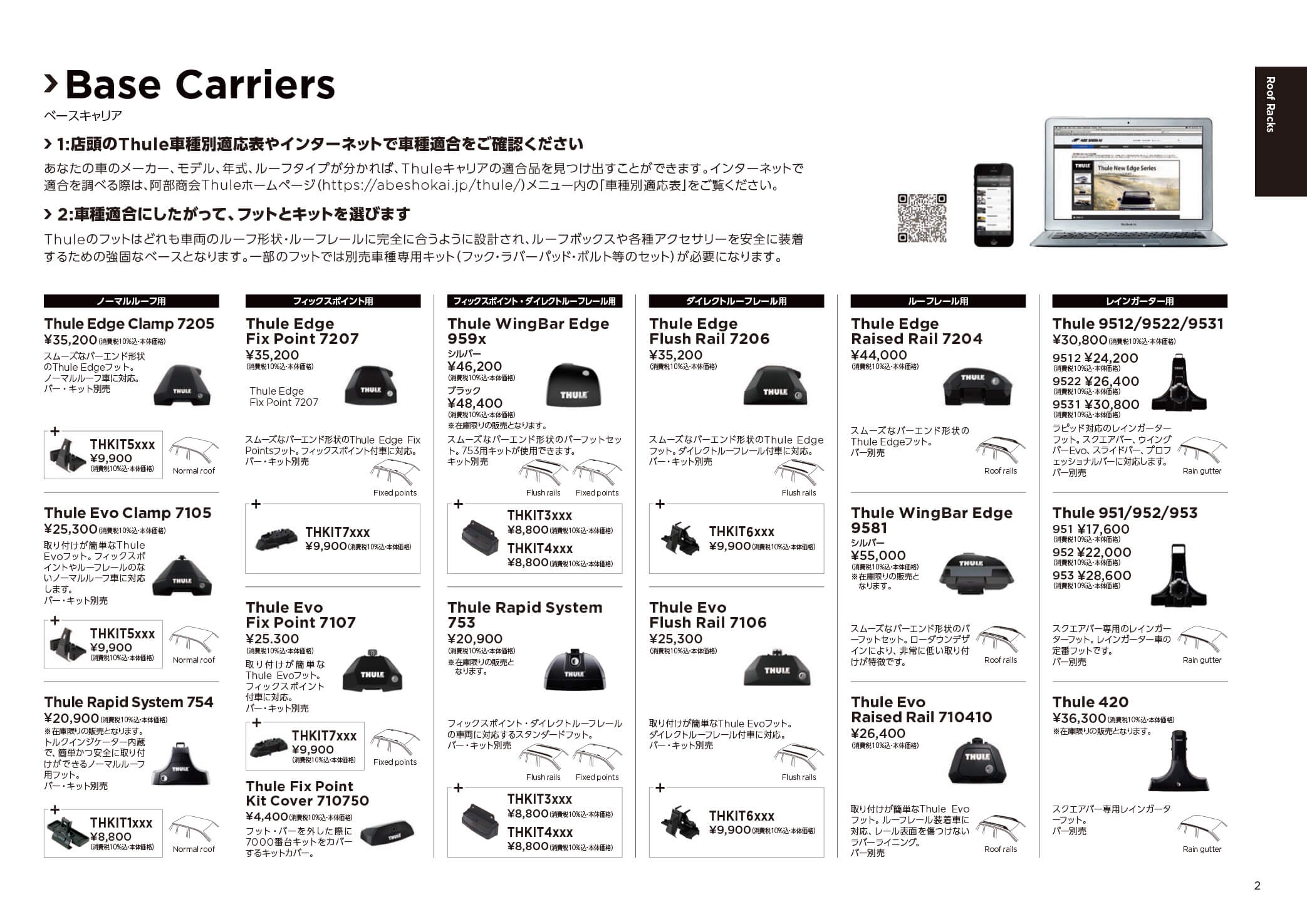 Product Guide - Carriers & Racks | THULEルーフキャリア輸入