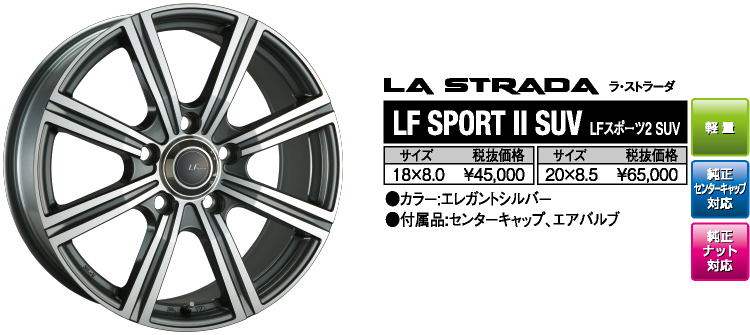 LA STRADA・LFスポーツ2 SUV、ホイールサイズ