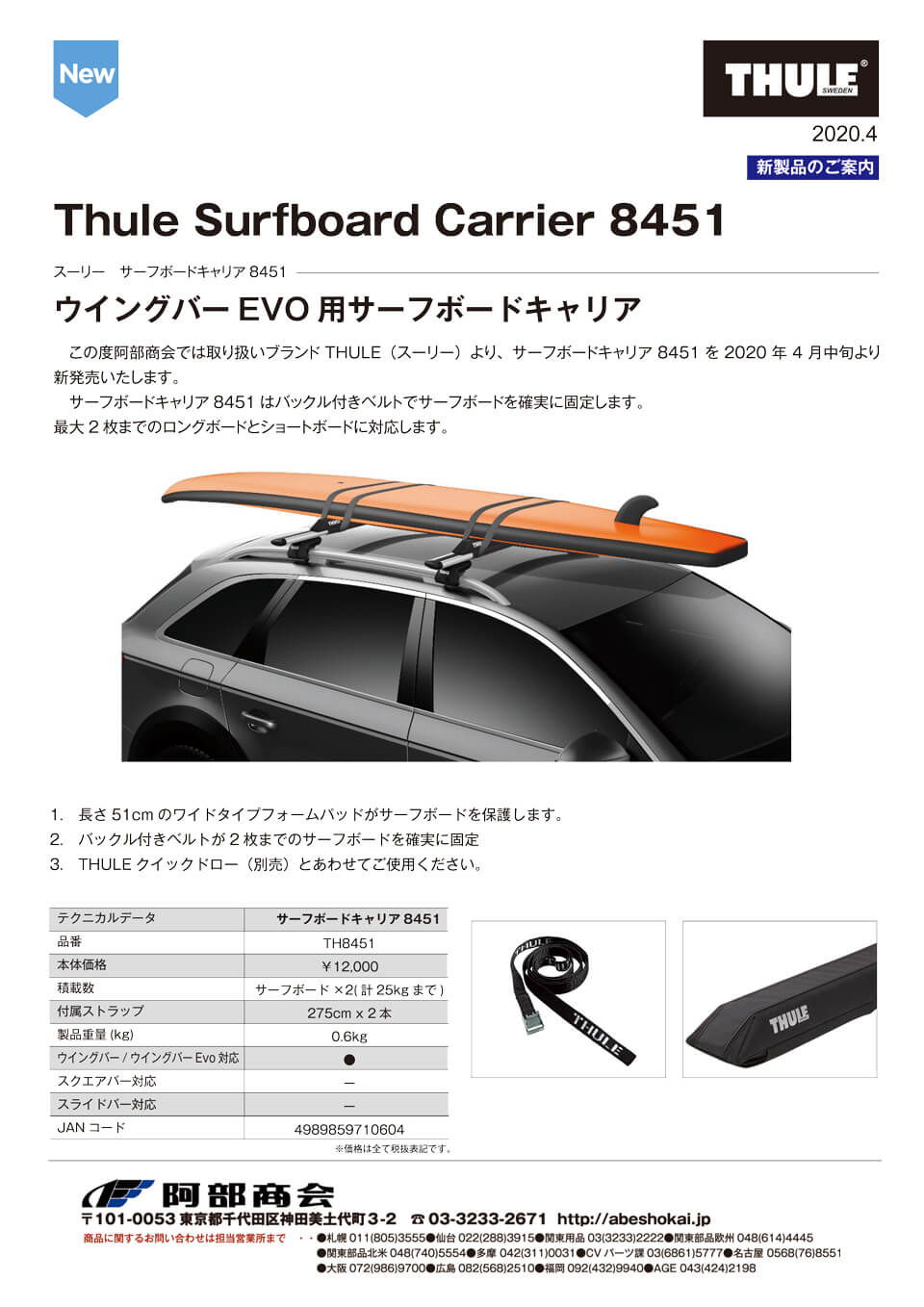 Thule Surfboard Carrier 8431/8451｜阿部商会